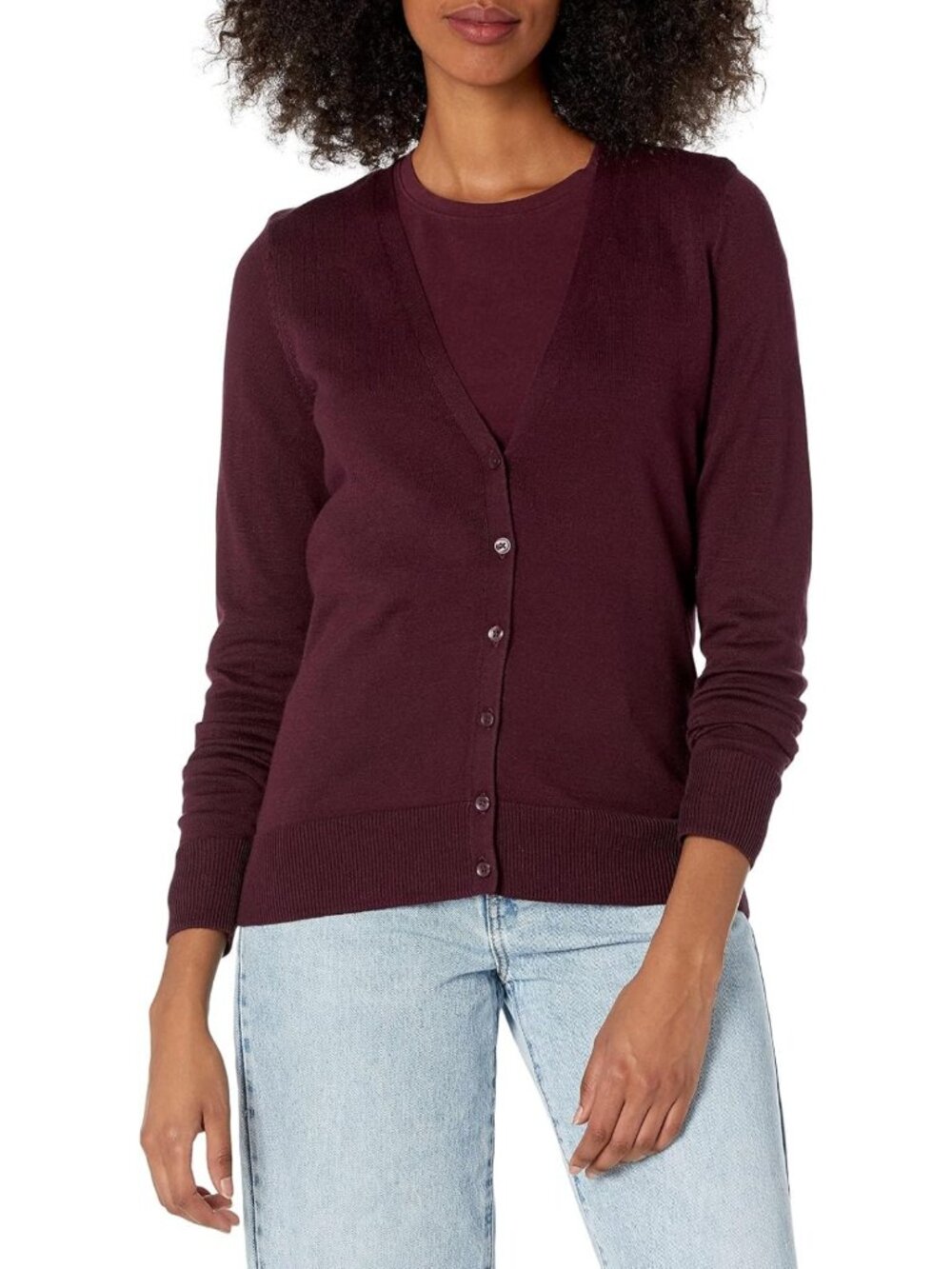 Lightweight V-Neck Cardigan Sweater for Women - Cozy Knit Layering Essential